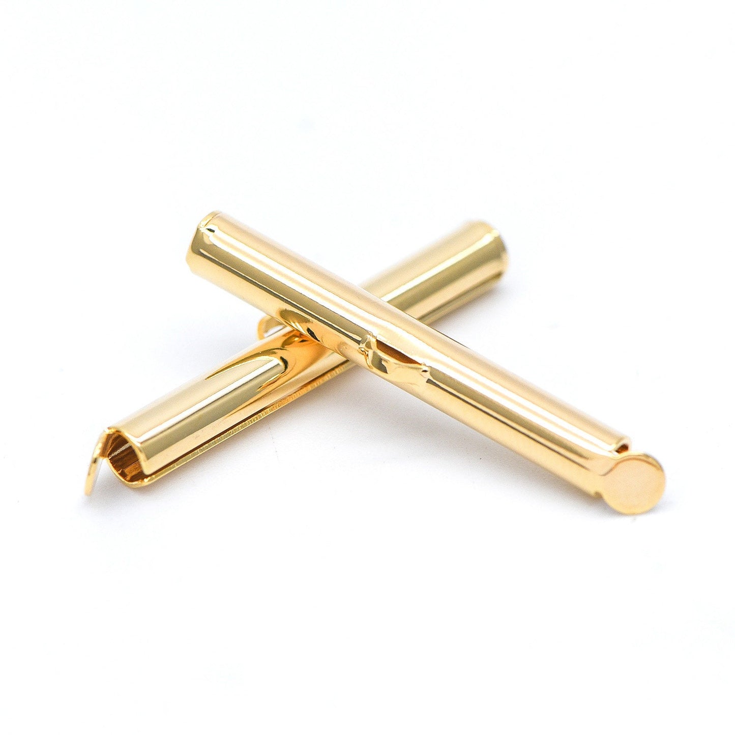 10pcs Slide On Tube Clasp, 18K Gold plated Brass, Multi Strands Clasp End for Beads/ Chains, Multi Size (GB-638)