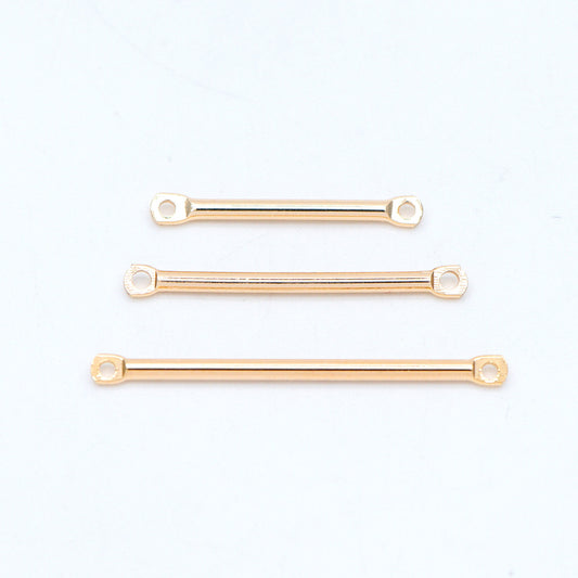 10pcs Gold/ Silver tone Tube Bar Connectors, Gold/ Rhodium plated Brass Stick Charm Pendants, 20/ 25/ 30/ 40mm Multi Size (GB-642)