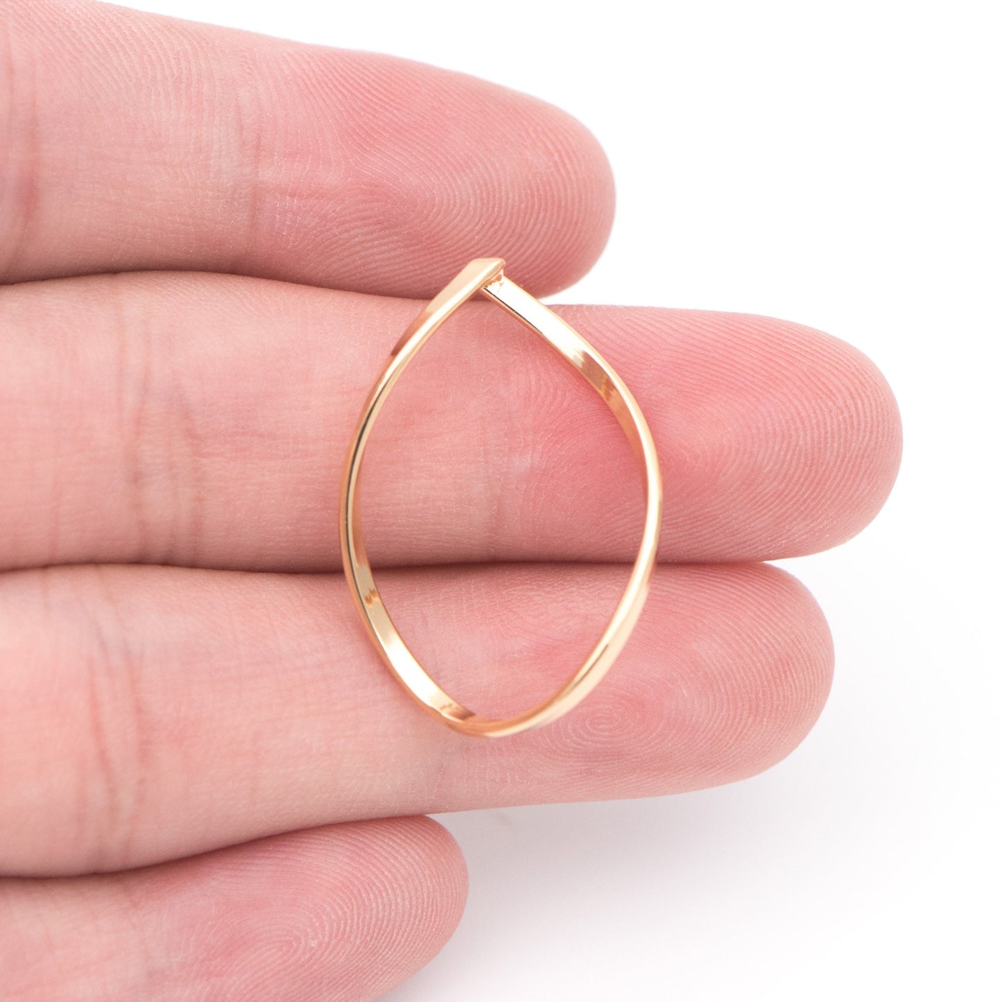 10pcs Gold Wire Hoop Charms 28x19mm, Gold plated Brass Twist Earring Pendants (GB-660)