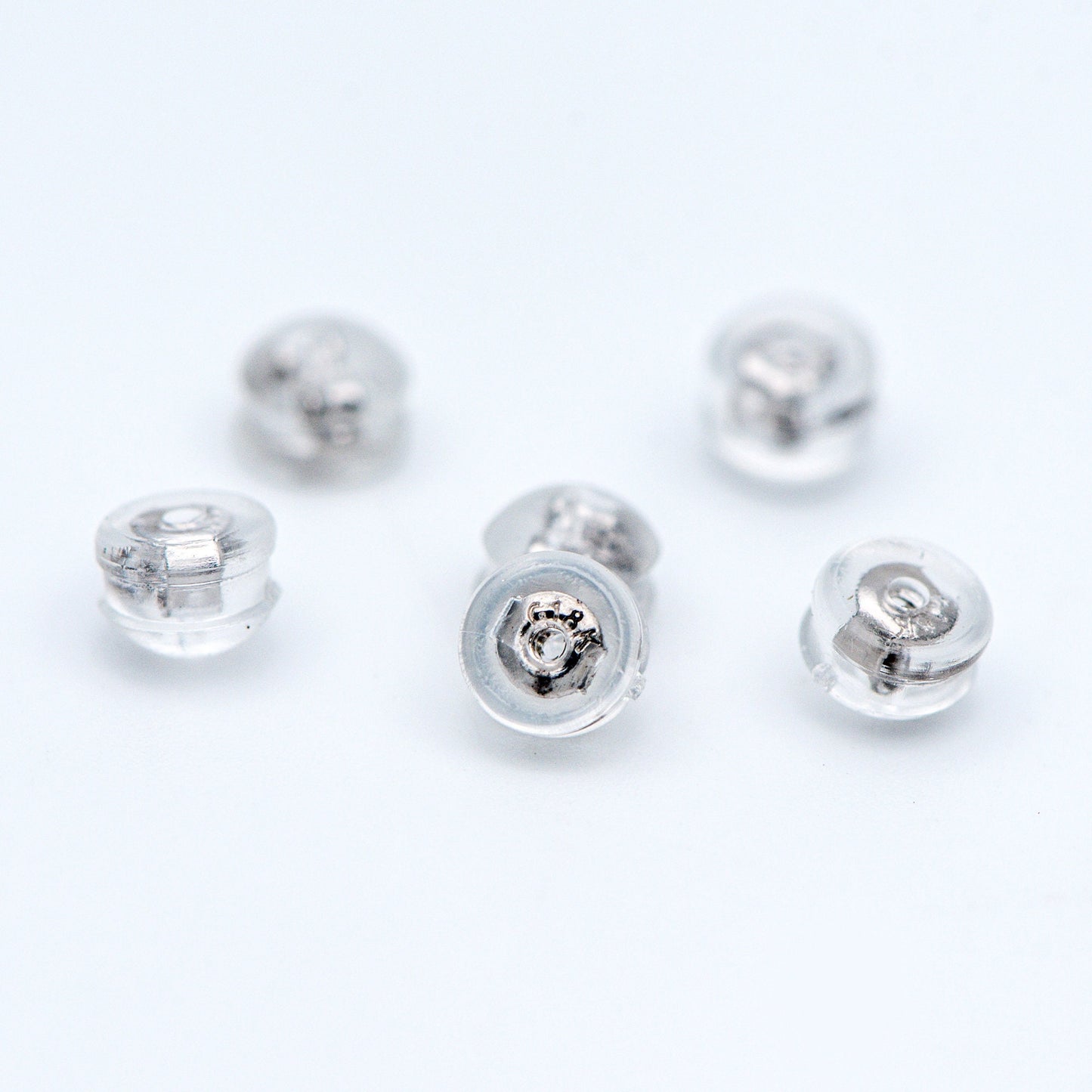 20pcs Gold /Silver tone Ear Nuts 5mm, Earring Back Stoppers with Rubber Covers, DIY Earring Findings Wholesale (#GB-651-E)