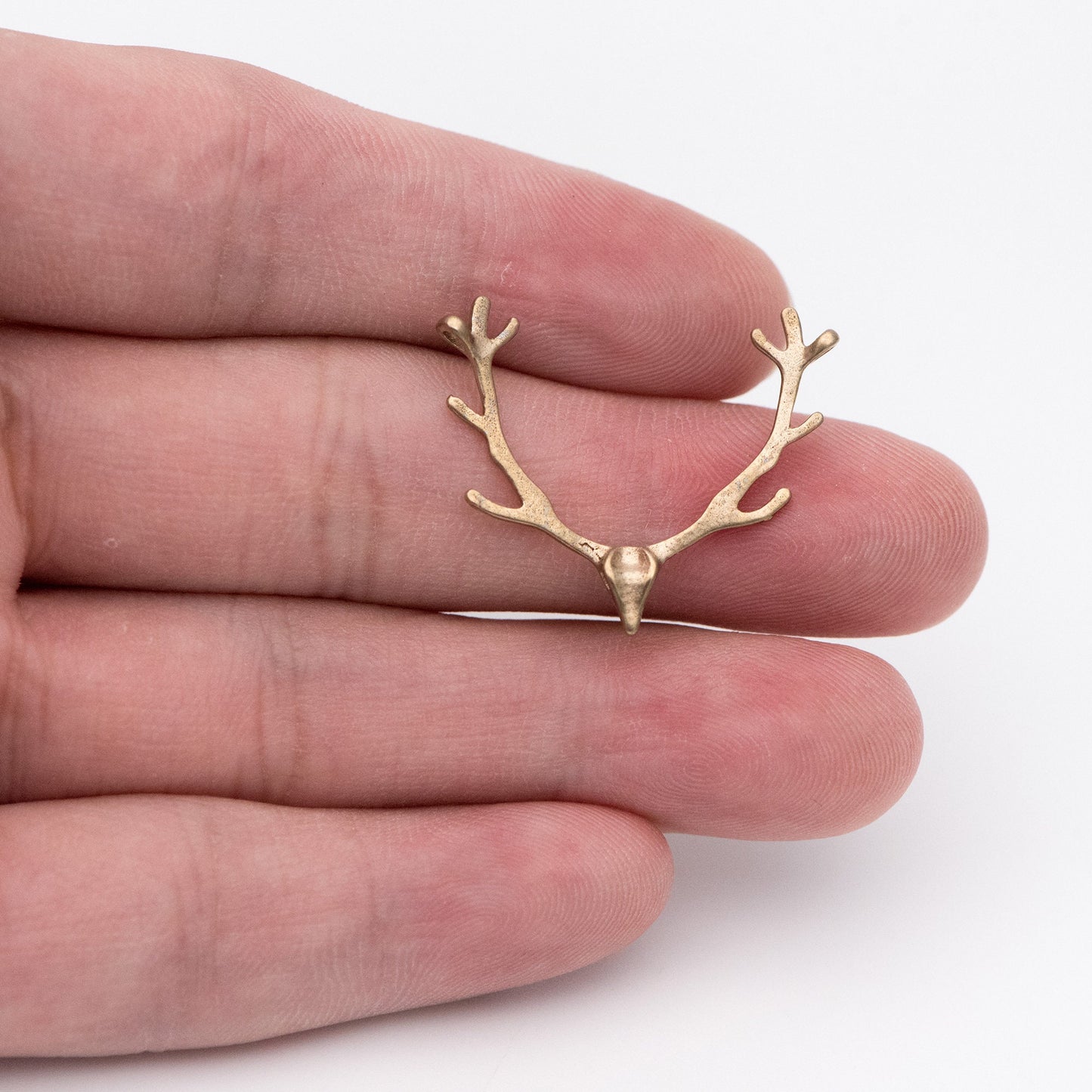 20pcs Raw Brass Antlers Charm Connectors 28x22mm, Brass Necklace Pendant Findings Wholesale (RB-130)