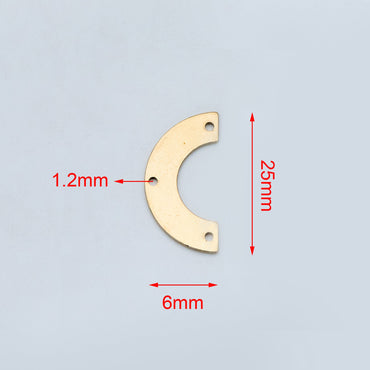 20pcs Raw Brass Fan Charm Connectors, Solid Brass Pendants Wholesale (RB-150)
