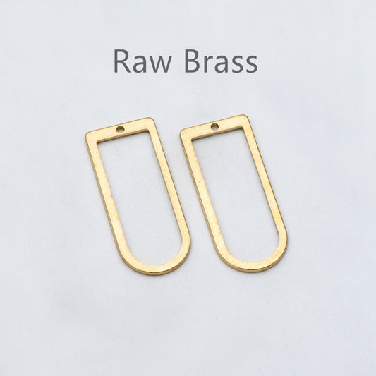 20pcs Raw Brass Link Charm Pendants 30x13mm, Brass Findings Wholesale (RB-147)