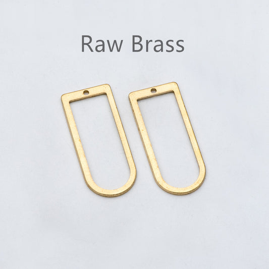 20pcs Raw Brass Link Charm Pendants 30x13mm, Brass Findings Wholesale (RB-147)