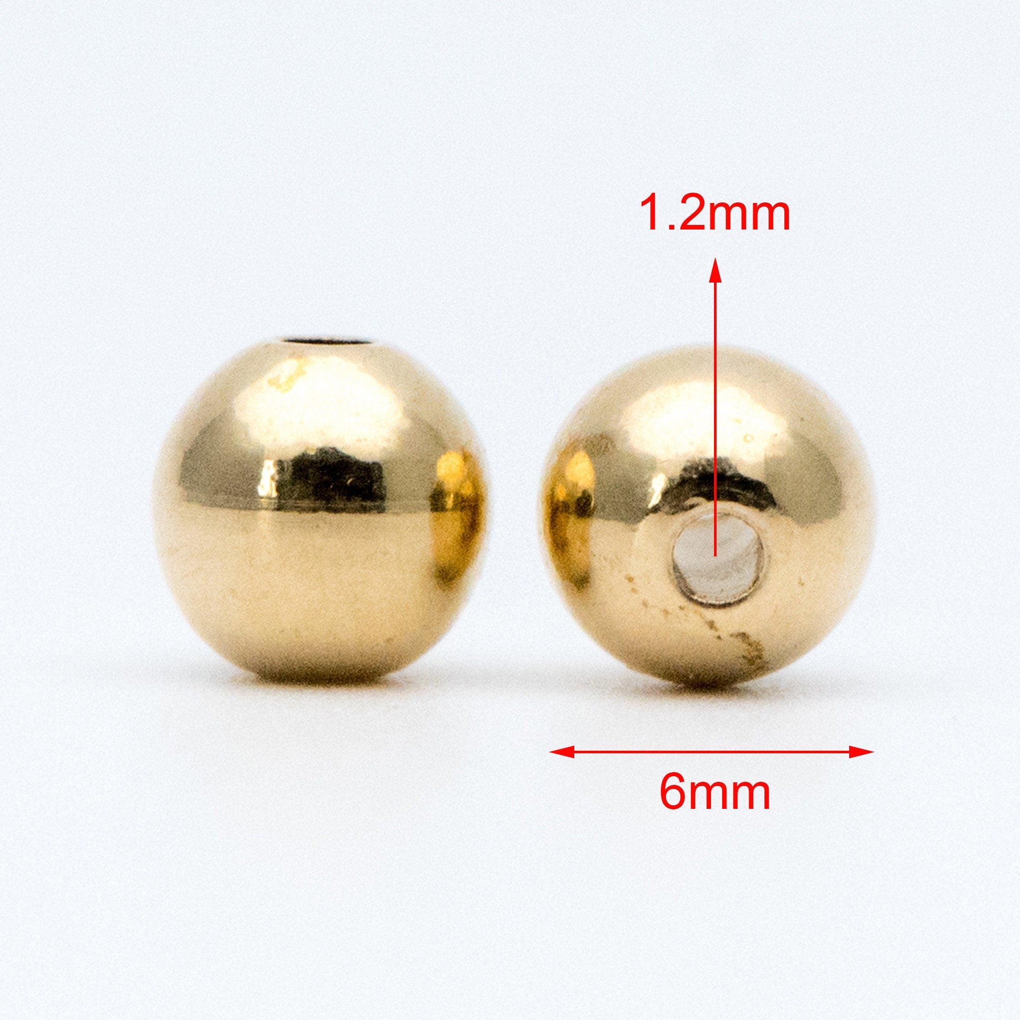 100pcs Raw Brass Round Spacer Beads, DIY Jewelry Findings Wholesale, 3/ 4/ 6mm (RB-180)