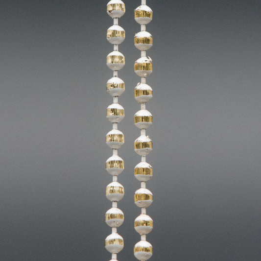 Brass Beaded Ball Chain 3mm, White Grey Coffee (#LK-255)/ 1 Meters=3.3ft
