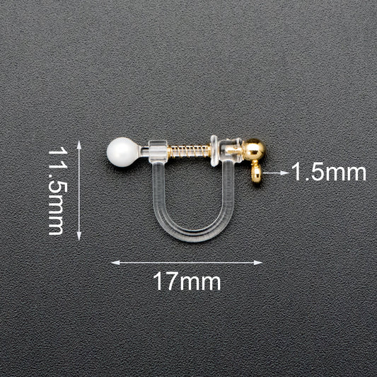 10pcs Resin Clip On Earring Findings,Gold/ Silver tone Non Pierced Earrings (GB-251-B)
