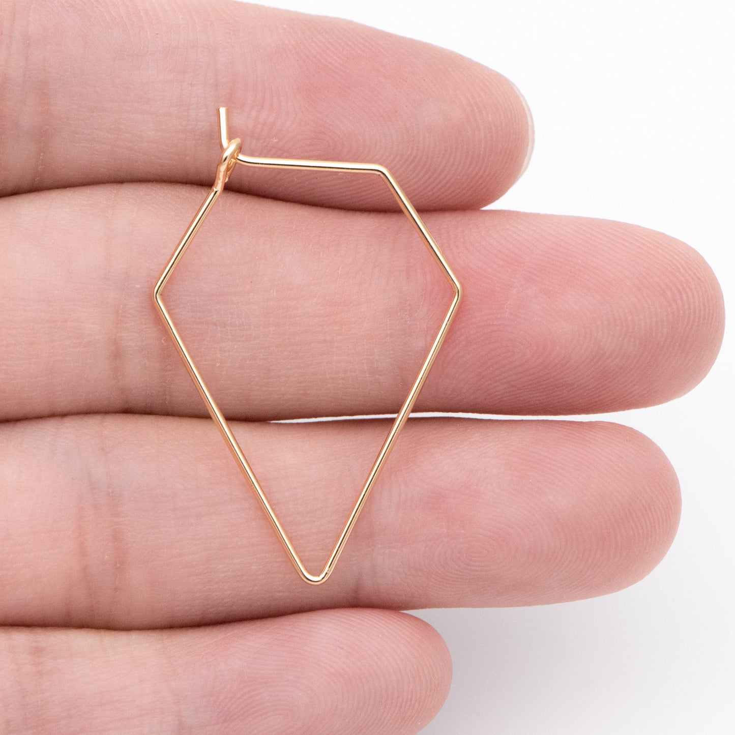 10pcs Gold/ Silver tone Geometric Hoop Earring 35x23mm, 18K Gold/ Rhodium plated Brass, Ear Wire Components (GB-705)