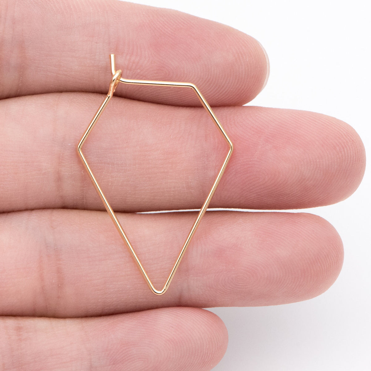 10pcs Gold/ Silver tone Geometric Hoop Earring 35x23mm, 18K Gold/ Rhodium plated Brass, Ear Wire Components (GB-698-B)