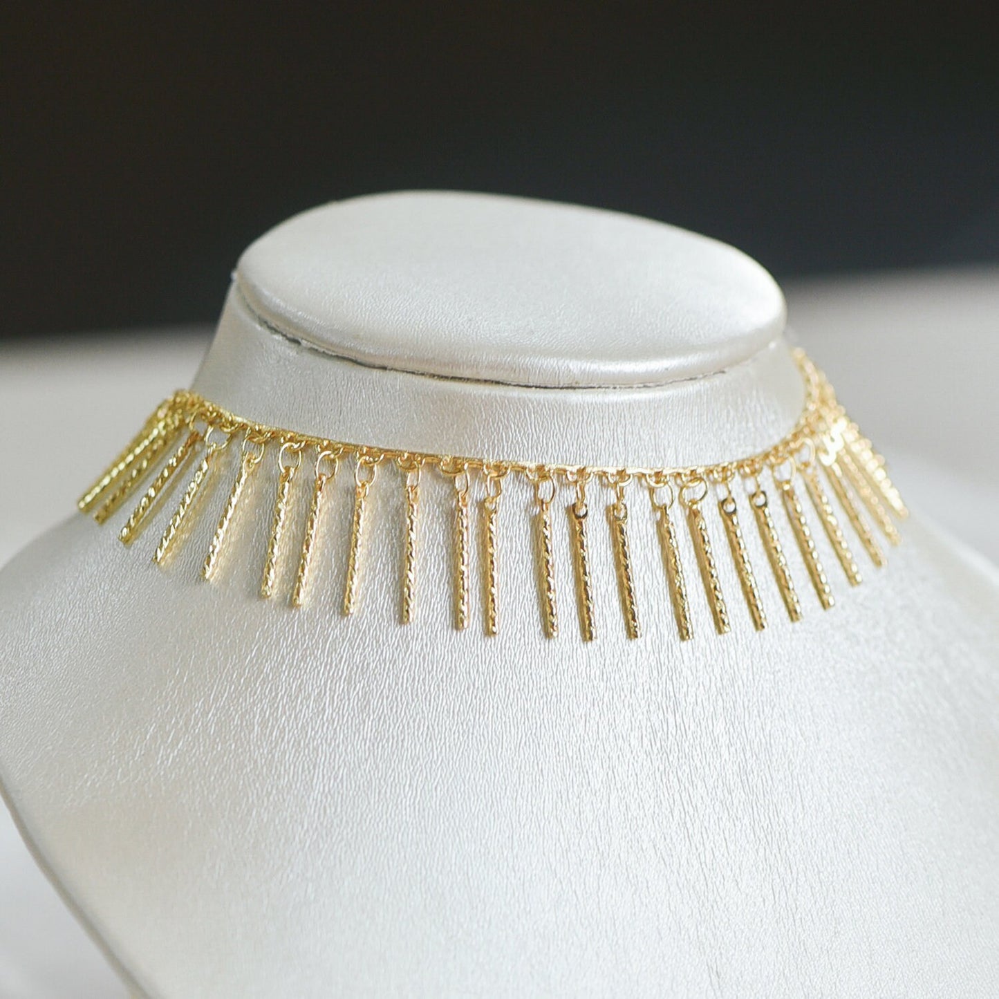 Gold/ Rhodium plated Brass Beaded Chains, Link Chain with 15mm Stick Bar Beads (#LK-194)/ 1 meter=3.3 feet