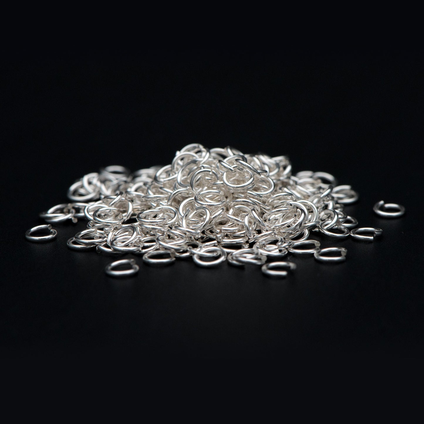 50pcs Sterling Silver Open Jump Rings, 4-6mm by 0.7-0.8mm (20-21 Gauge), .925 Silver Split Ring (CY-007)