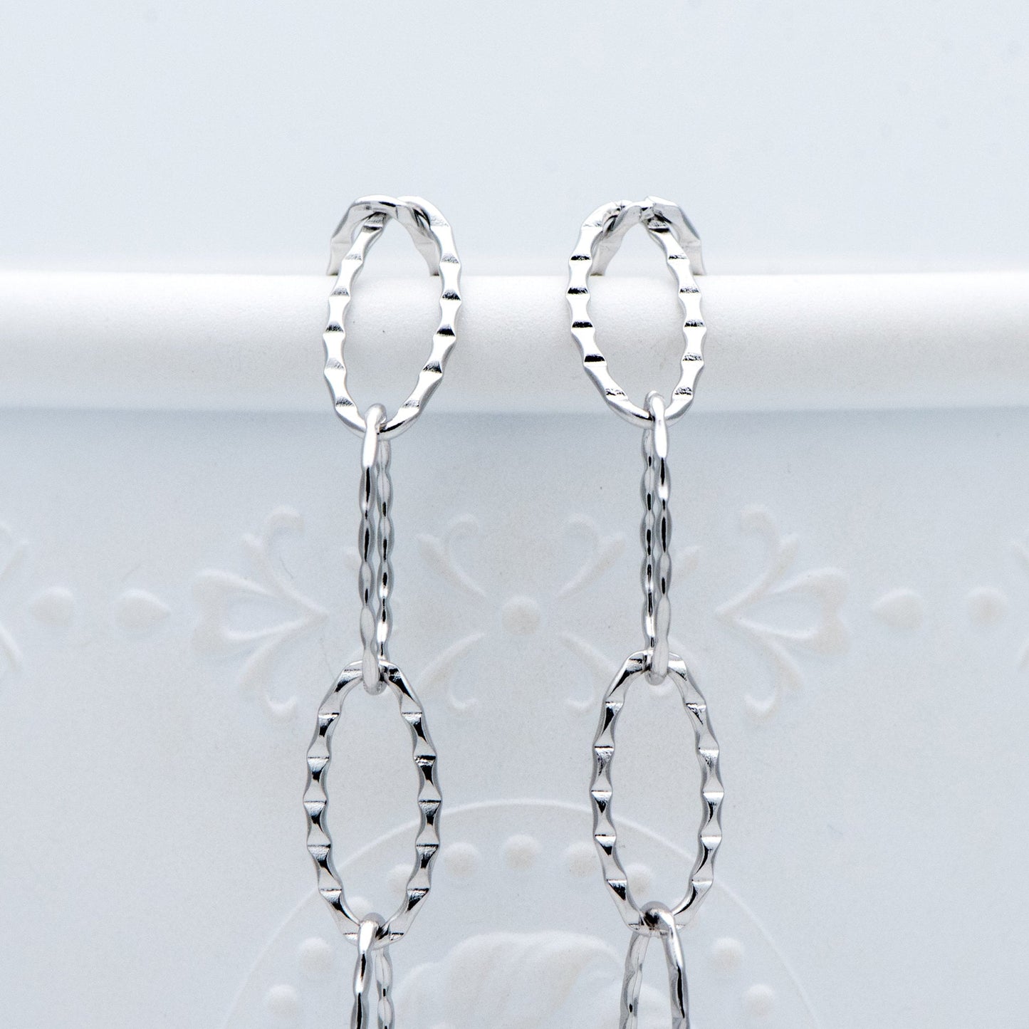 Stainless Steel Long Oval Chains, Silver tone Link 15x7mm, Craft DIY Chain Findings Wholesale (#LK-300)/ 1 Meter=3.3 ft