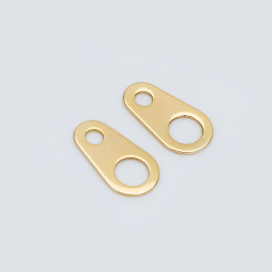 20pcs Gold plated Brass Teardrop Connectors for Necklace 6.5x4mm / 9x5mm (GB-3764-A)