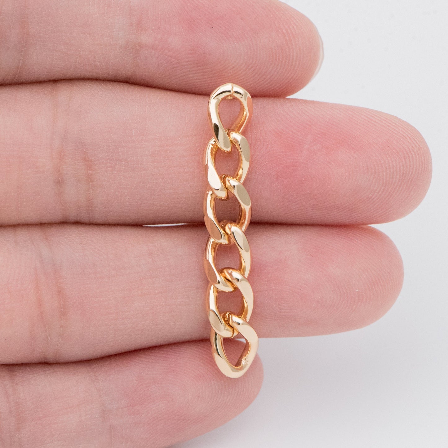 10pcs Chain Link Earring Studs, 18K Gold plated Brass, Geometric Ear Post Findings Wholesale (GB-778)