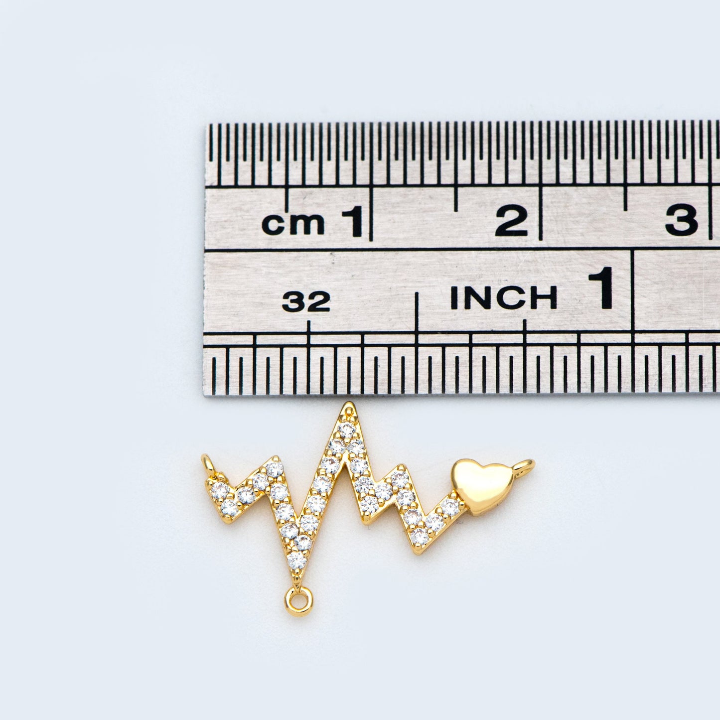 10pcs CZ Pave Gold Charms 20x13mm, Gold plated Brass Pendant Connectors (#GB-864)