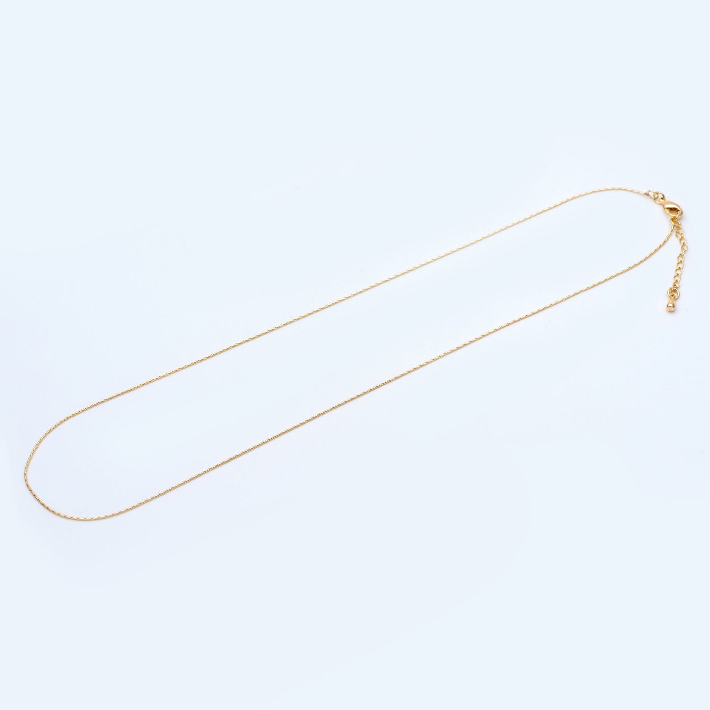 Gold/ Rhodium plated Brass Dainty Chains 0.8mm, 18 Inch Finished Necklace with 4cm Extender Chain, Ready to Wear (#LK-308)