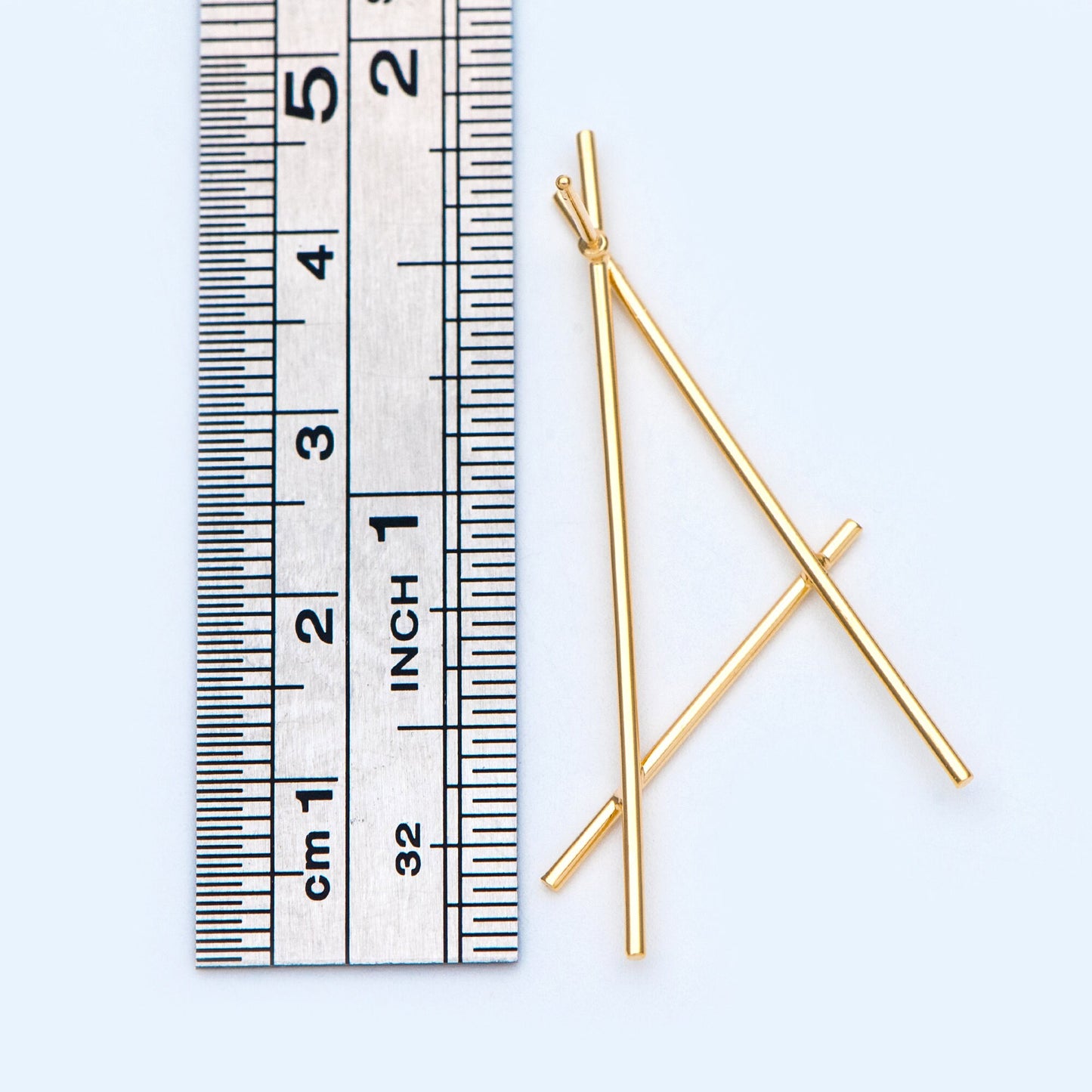 10pcs Gold plated Brass Earring Studs, Unique Geometric Earring Wire Components (GB-900)