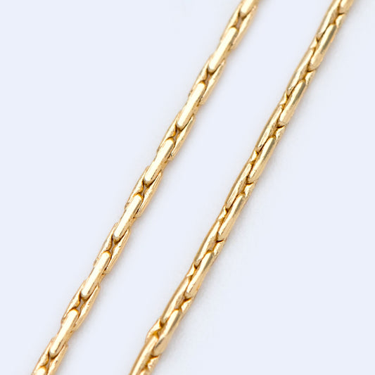 Gold plated Brass Dainty Chains 1mm Thin (#LK-316)/ 1 Meter=3.3 ft