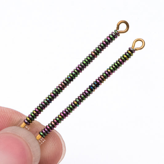 500pcs Hematite Seed Beads, Delicate Rondelle Spacer Beads 2x1mm, Metal Green (#V6093-2)