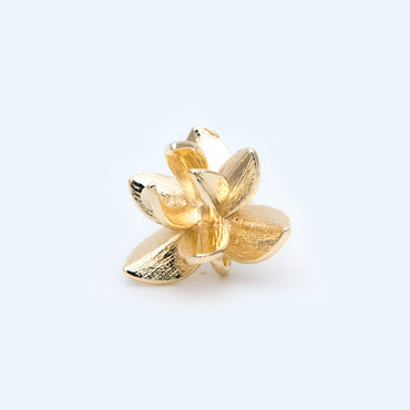 10pcs Gold/ Silver Tone Flower Ear Post with Loop, 15mm, 18K Gold/ Rhodium Plated Brass, Foral Stud Earrings (GB-984)