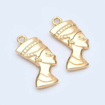 10pcs Nefertiti Charm, Nefertiti Pendant, Queen of Egypt Pendant, Queen Jewelry (GB-994)