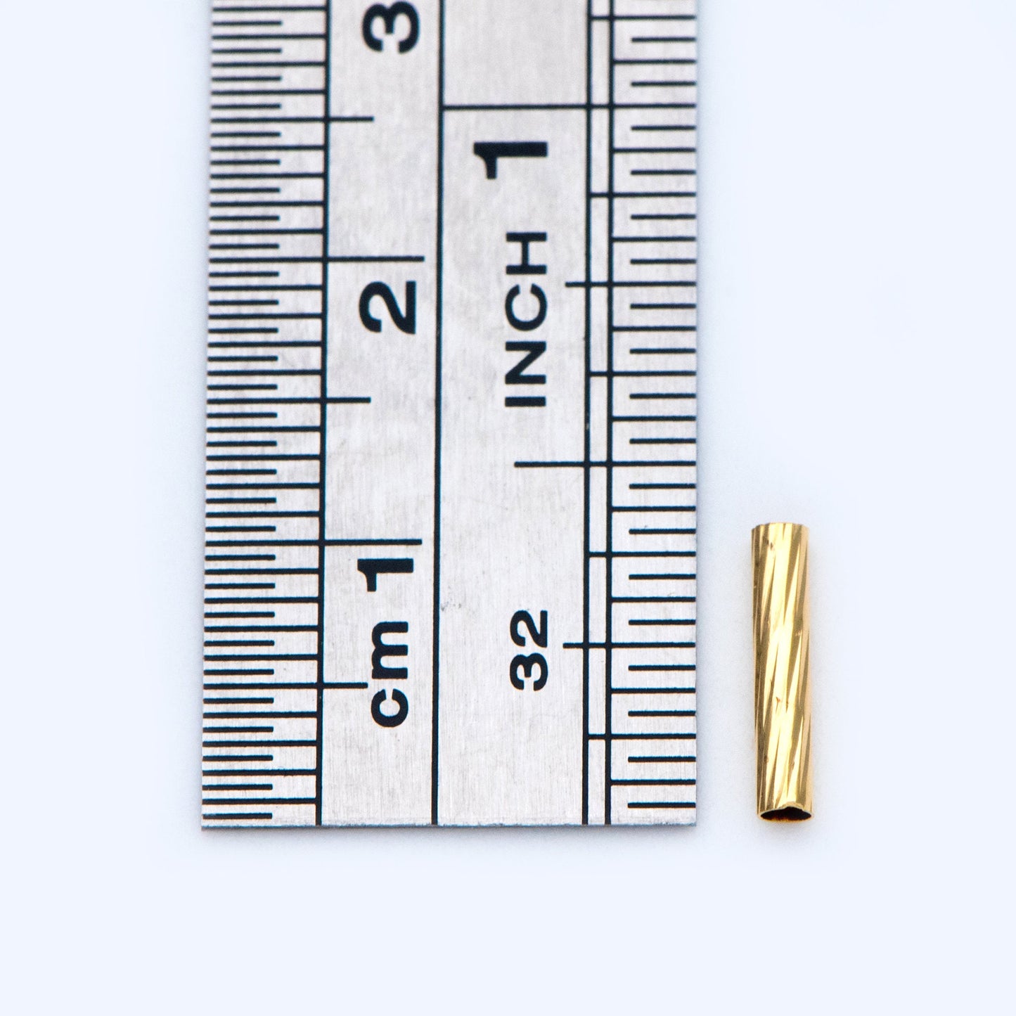 50pcs Gold/ Silver tone Straight Tube Beads 10x2mm, Real Gold/ Rhodium plated Brass Tube Spacers (GB-896)