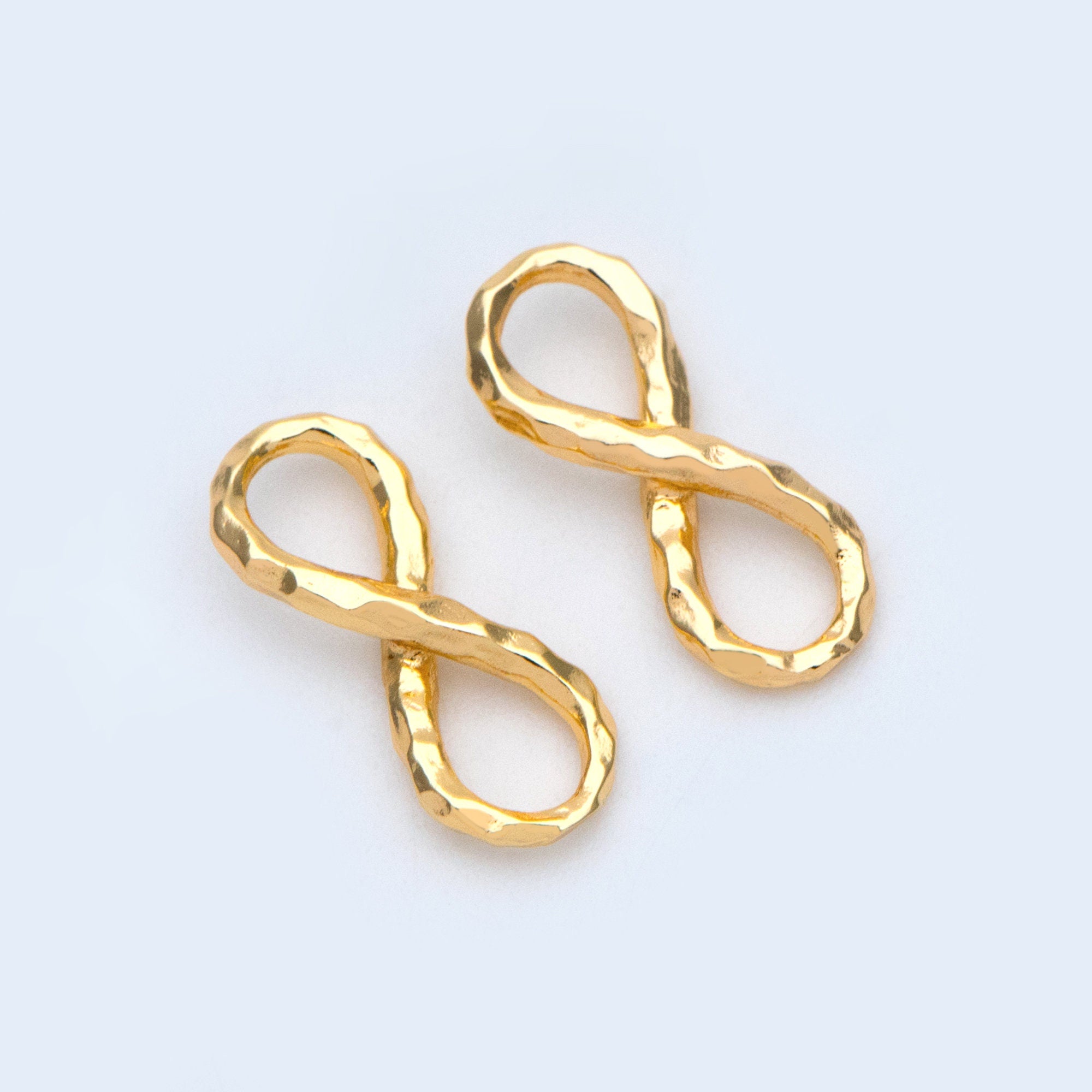 10pcs Gold Figure 8 Connectors 14x6mm, 18K Gold plated Brass, Infinity Charm Pendants (GB-2750-B)