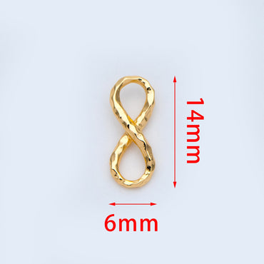 10pcs Gold Figure 8 Connectors 14x6mm, 18K Gold plated Brass, Infinity Charm Pendants (GB-2750-B)