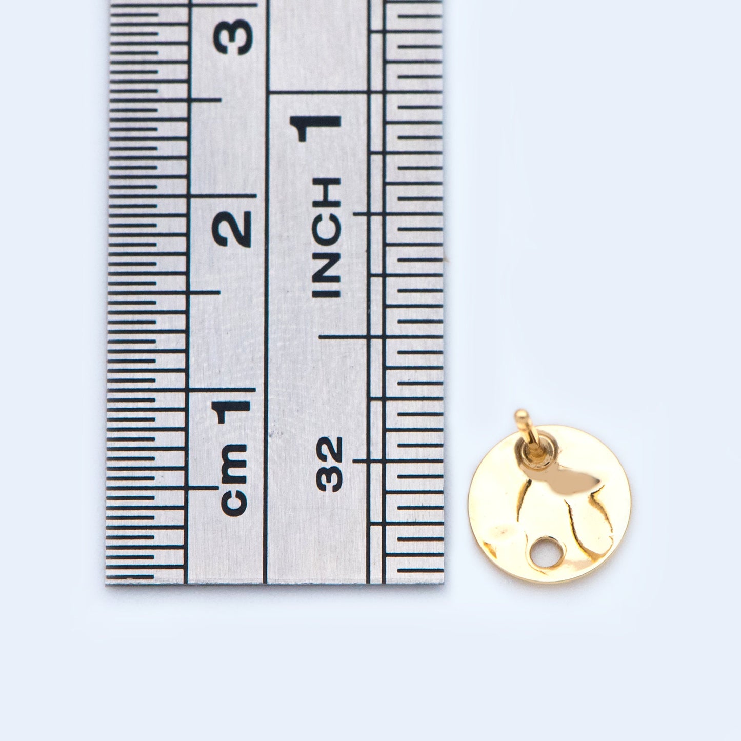 10pcs Gold Round Hammered Disc Ear Posts 8/ 10mm, 18K Gold plated Brass, Geometric Stud Earring Components (GB-1060)