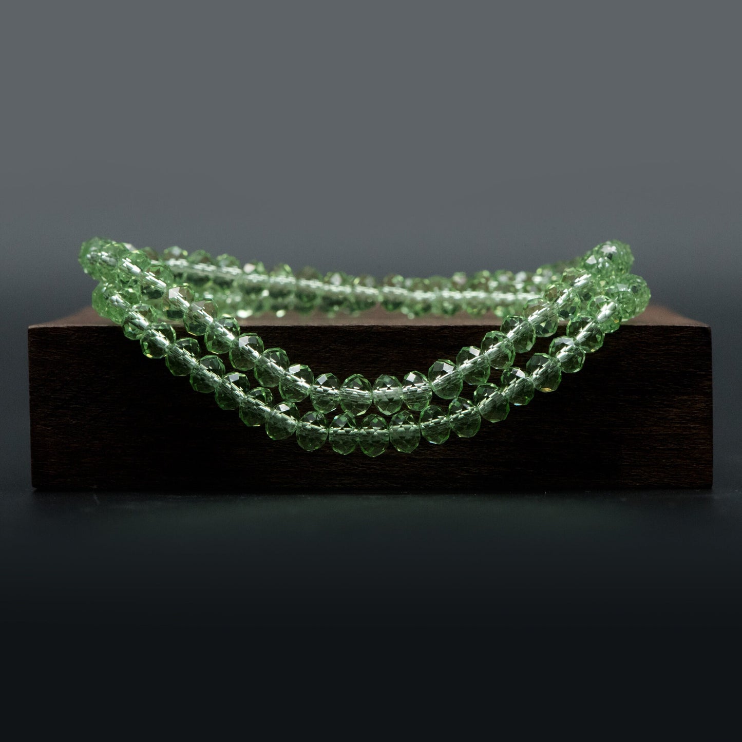 Rondelle Crystal Glass Faceted Beads 4x6mm Apple Green -(BZ06-77)/ 95pcs