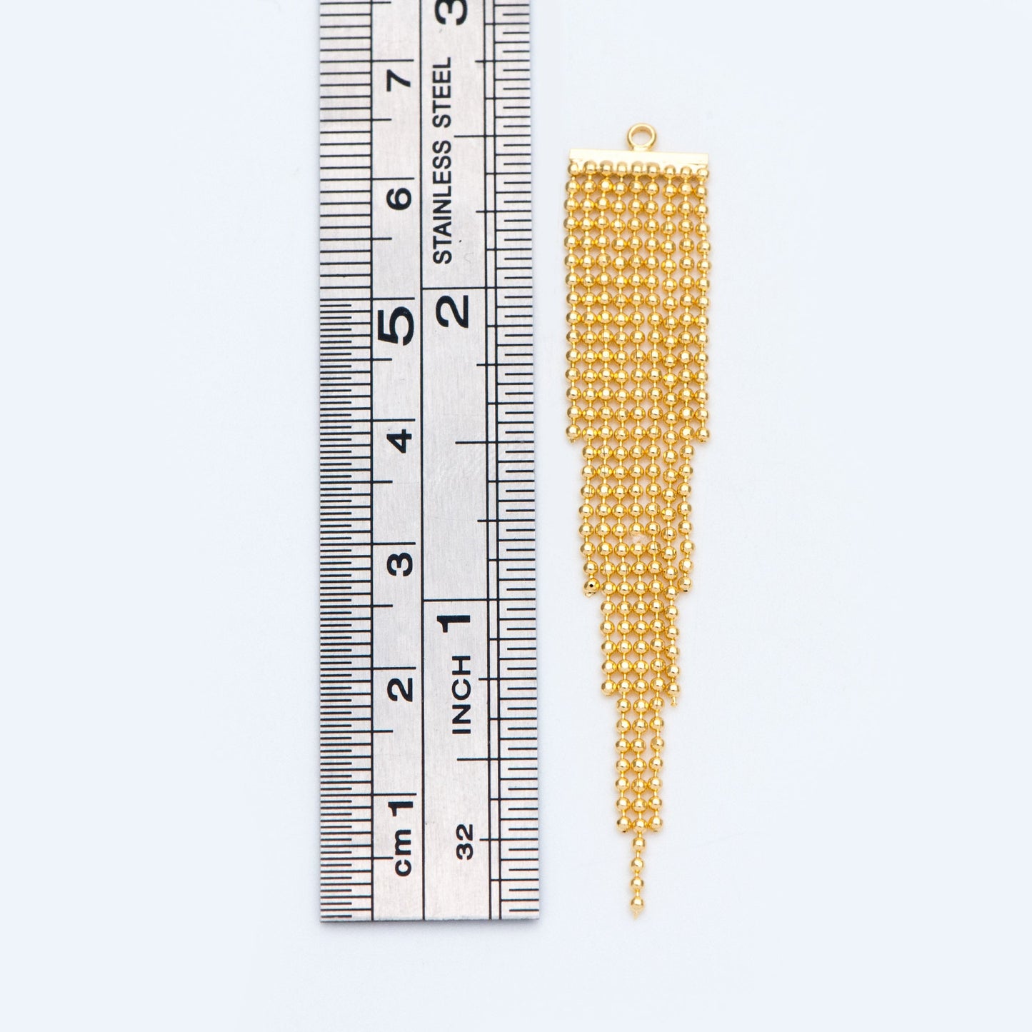 4pcs Gold/ Silver tone Chain Tassels 62mm Long, Ball Chain Tassels,Earring Tassels (GB-945-D)