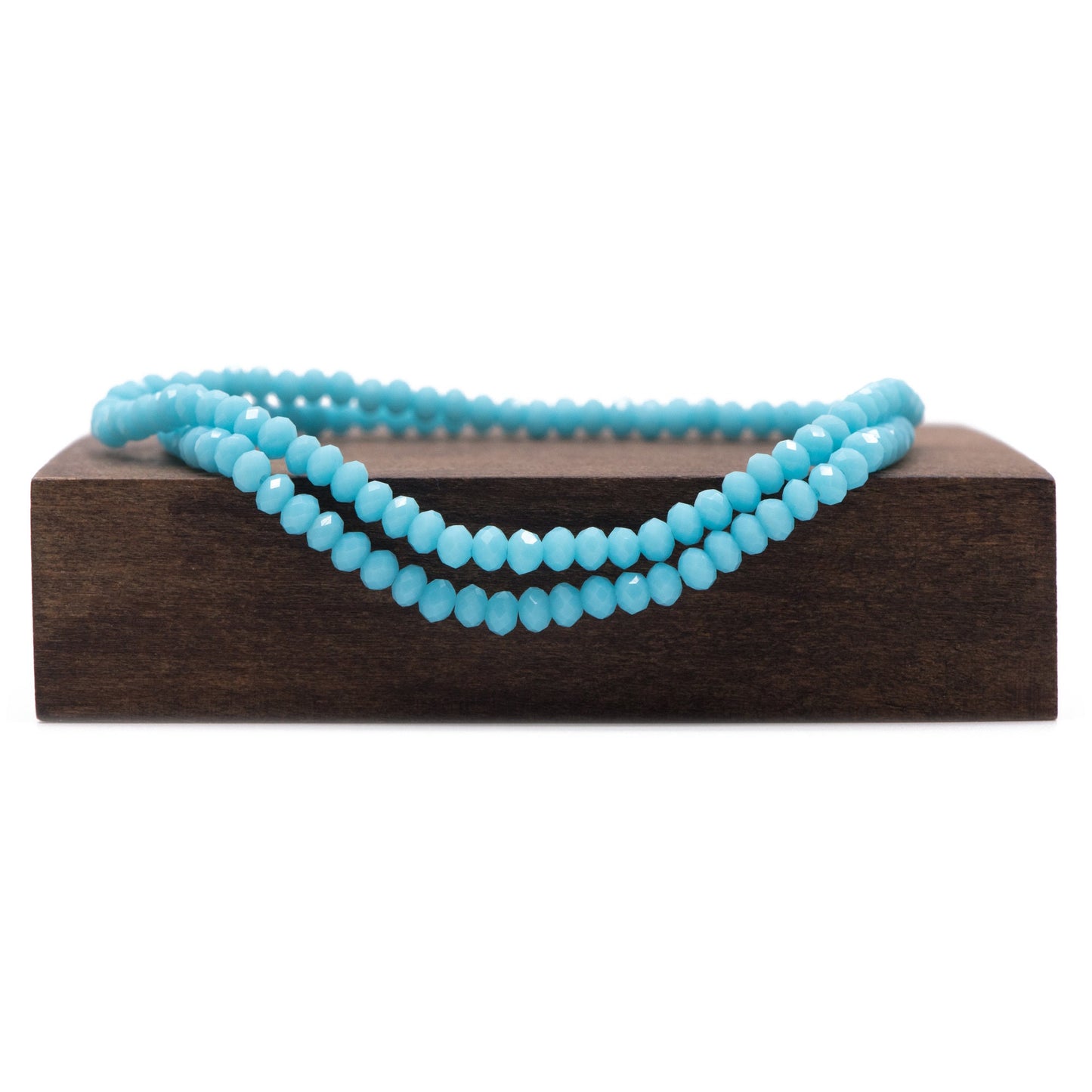 125 beads- Crystal Glass Rondelle Faceted Tiny beads 3x4mm, Opaque Sky Blue (#BZ04-121)