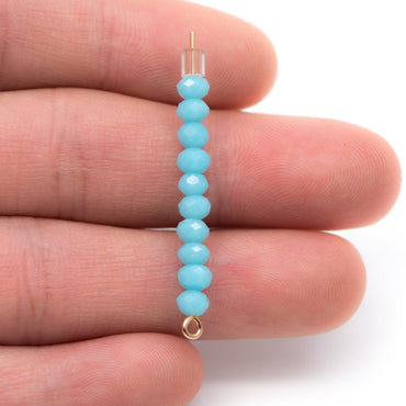 125 beads- Crystal Glass Rondelle Faceted Tiny beads 3x4mm, Opaque Sky Blue (#BZ04-121)