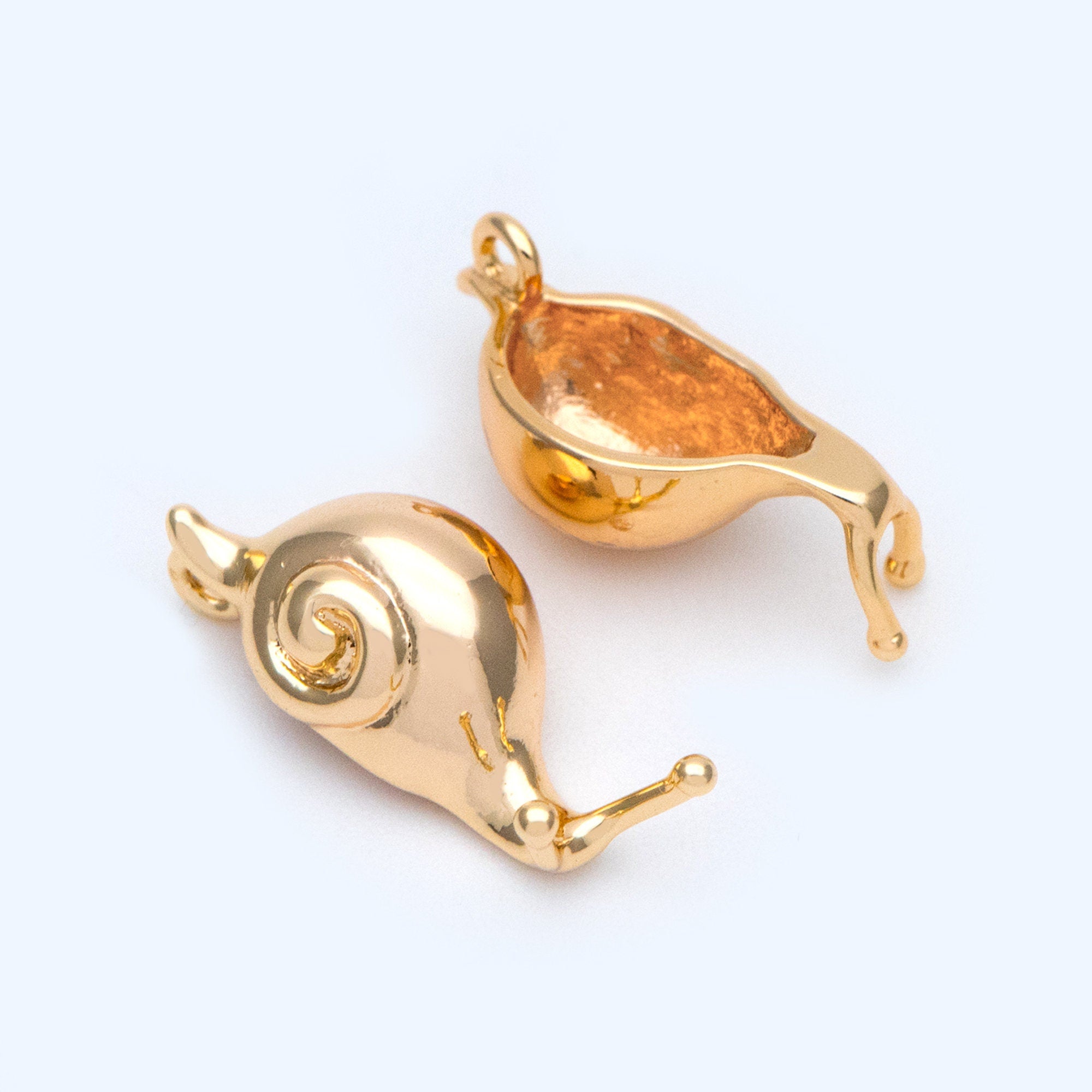 10pcs Gold plated Brass snail Charm,18x7.5mm (GB-1096)