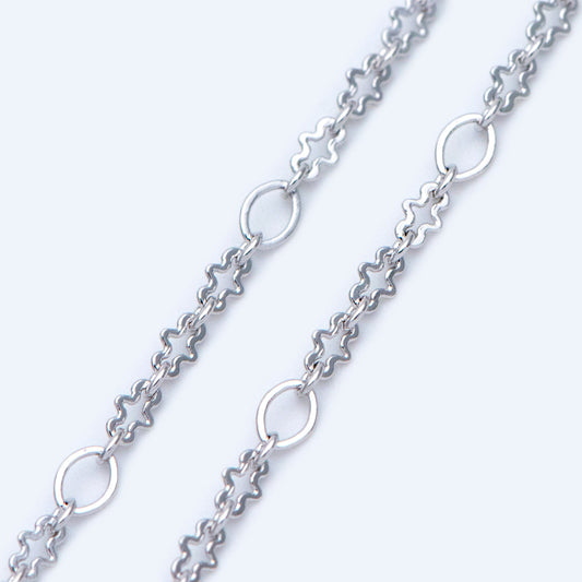 Rhodium plated Brass Link Chains 3mm (#LK-241-2)/ 1 Meter=3.3 ft