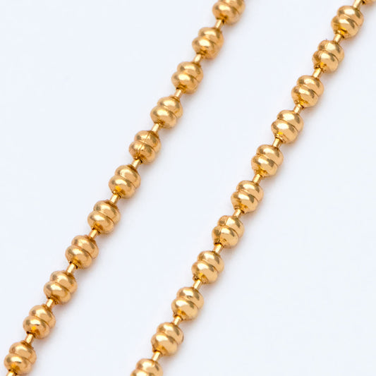 Gold/ Silver tone Ball Chains 1.5mm, Gold/ Rhodium plated Brass, DIY Necklace Chain Wholesale (#LK-229)/ 1 Meter=3.3 ft