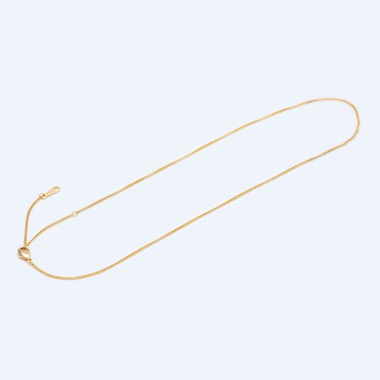 Gold/ Silver Dainty Curb Chains, Gold/ Rhodium plated Brass Finished Necklace, 16.5/ 17.5/ 20 Inches Adjustable, Ready to Wear (#LK-199)