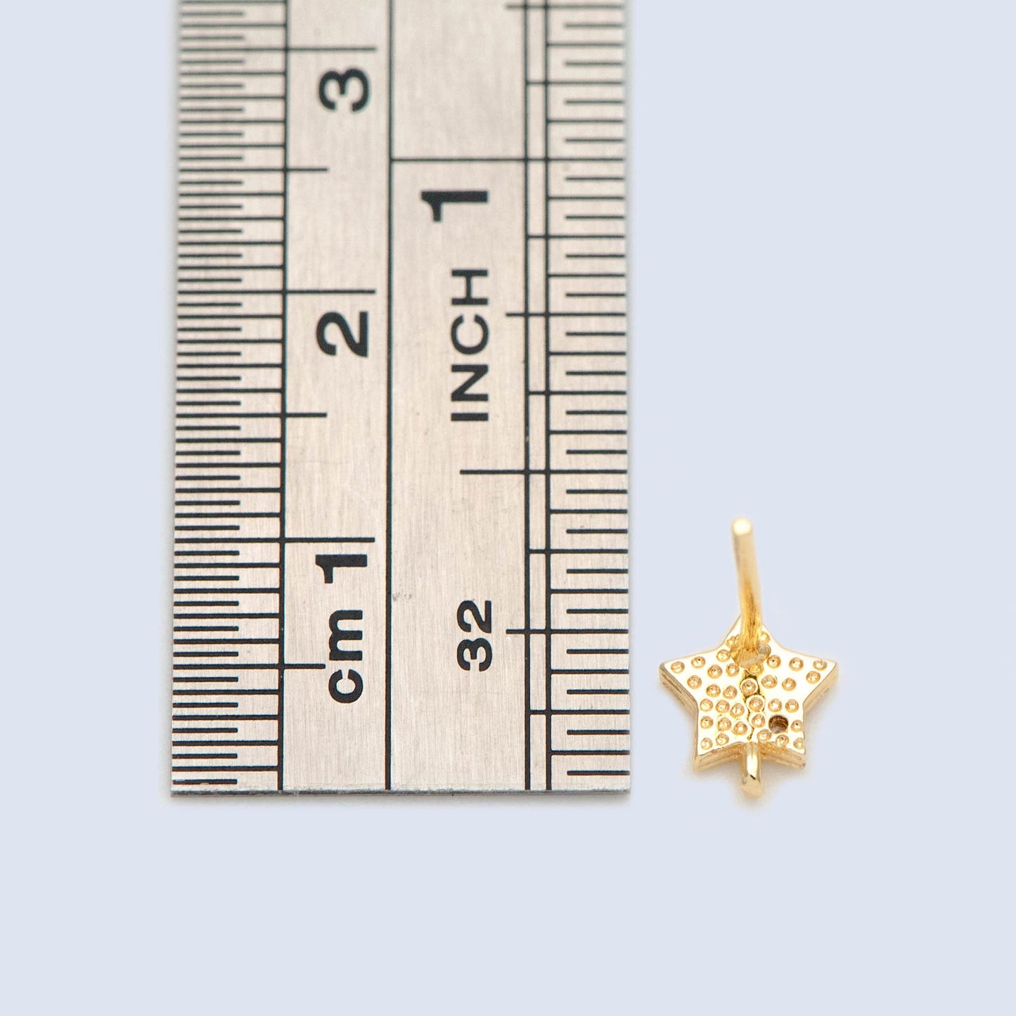 10pcs Star Earring with Loop 6x8mm, Gold Plated Brass Stud Earrings (#GB-1039)