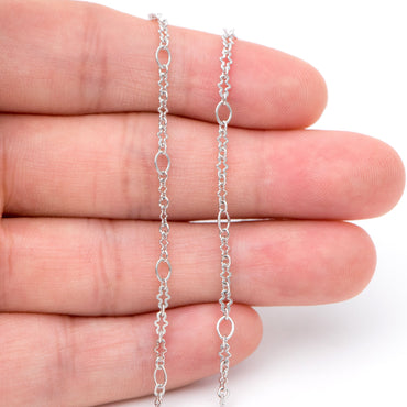 Rhodium plated Brass Link Chains 3mm (#LK-241-2)/ 1 Meter=3.3 ft