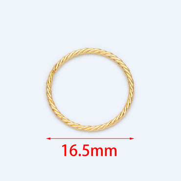 20pcs Gold Round Open Ring 16.5mm, Real Gold plated Brass, Geometric Hoop Circle (GB-1305)