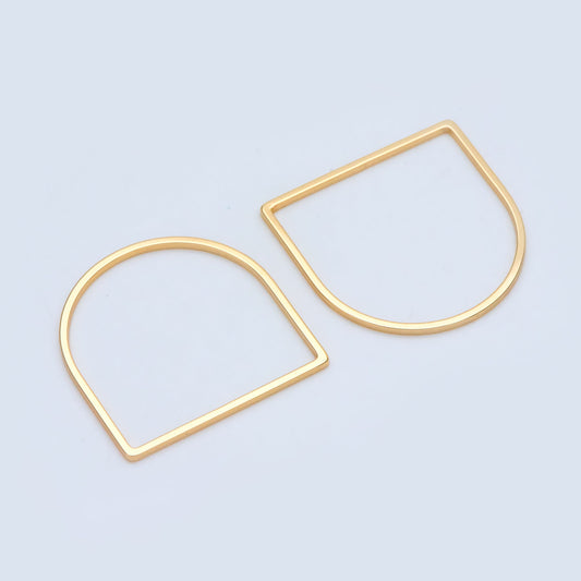 10pcs Gold/ Silver tone Horseshoe Loops, Geometric Hoop Link Connectors, Gold/ Rhodium plated BrassHorse Shoe Hoop Pendants (GB-1314)