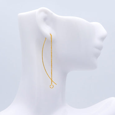 10pcs Gold Ear Threader Earrings,Chain Earrings, Earwire Thread with Jump Ring, Dainty Earrings (GB-1299-A)