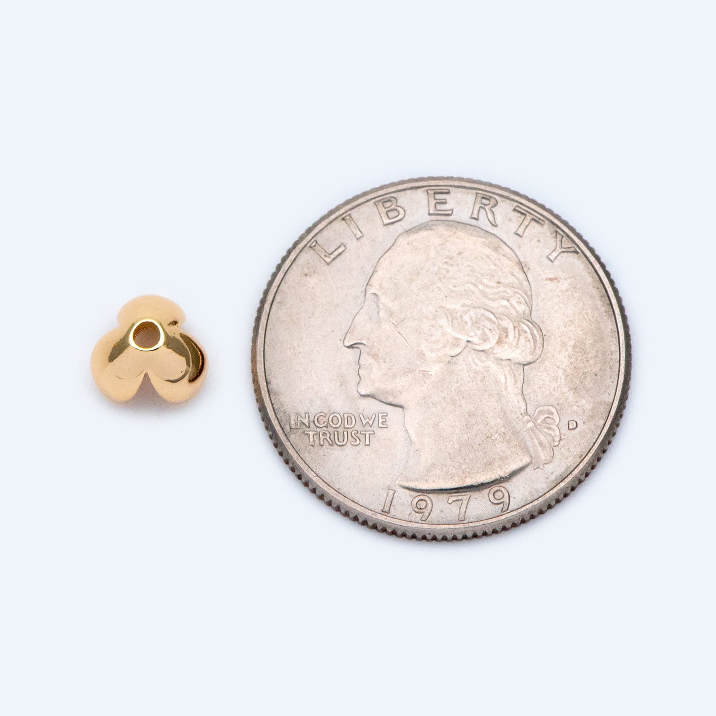 10pcs Flower Bead Caps 7.3mm, Real Gold plated Brass, Floral Spacer Beads (GB-1466)