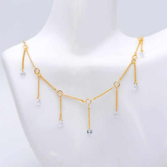 Gold Cable Chains with Clear CZ, Gold plated Brass Chain Wholesale, Jewelry Supply(#LK-420)/ 1 Meter=3.3 ft