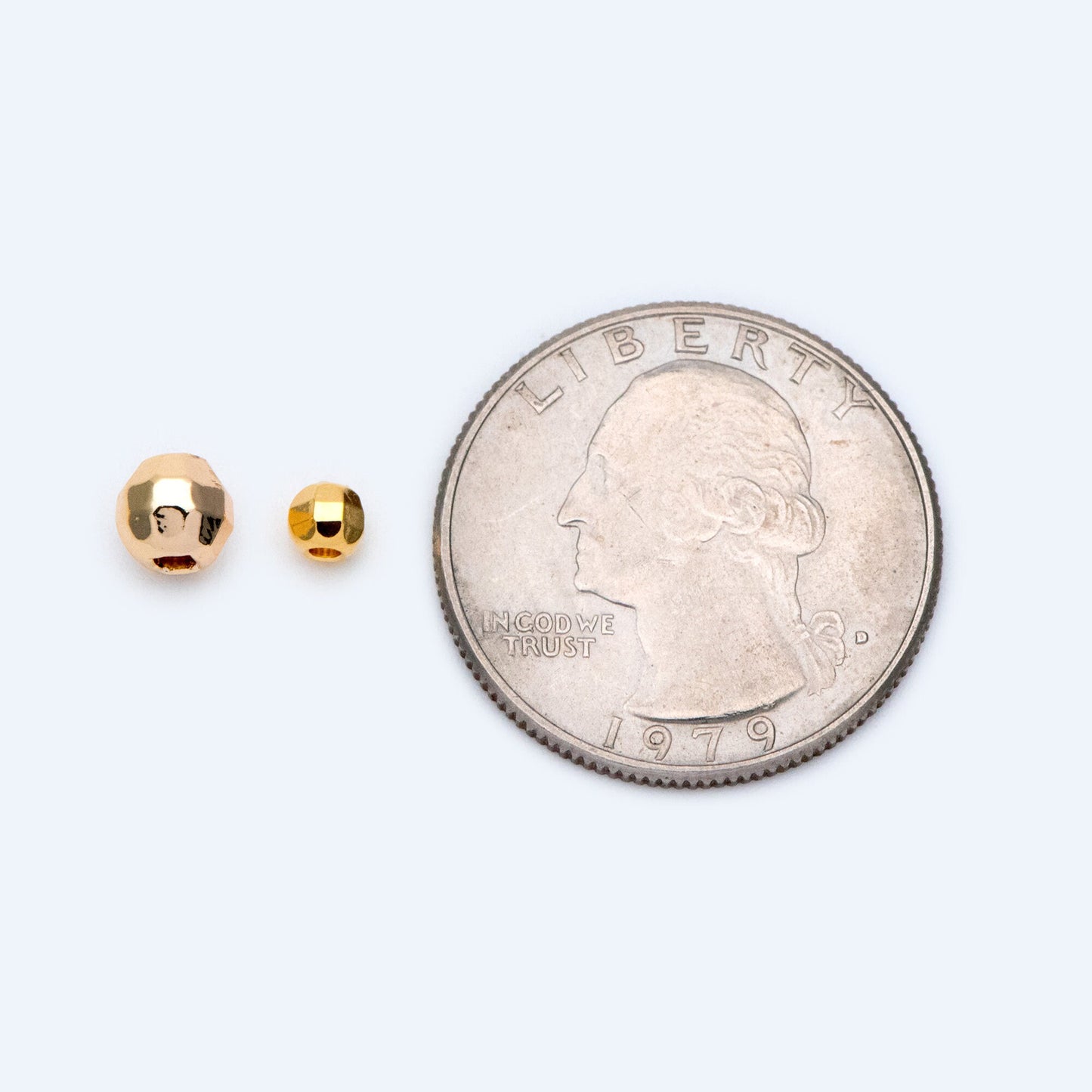 20pcs Gold plated Brass Faceted Spacer Beads 4/6mm, Jewelry Supply (GB-1400)