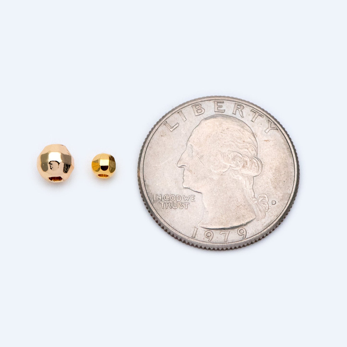 20pcs Gold plated Brass Faceted Spacer Beads 4/6mm, Jewelry Supply (GB-1400)