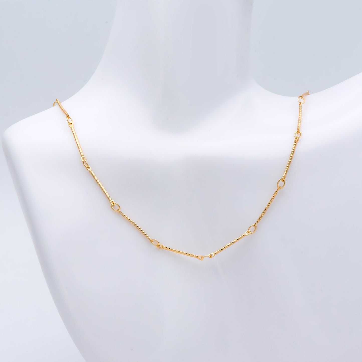 Gold/ Rhodium plated Brass Bar Chains, 15.5mm Stick Bar connector, Jewelry Craft Chain Wholesale (#LK-425)/ 1 Meter=3.3 ft