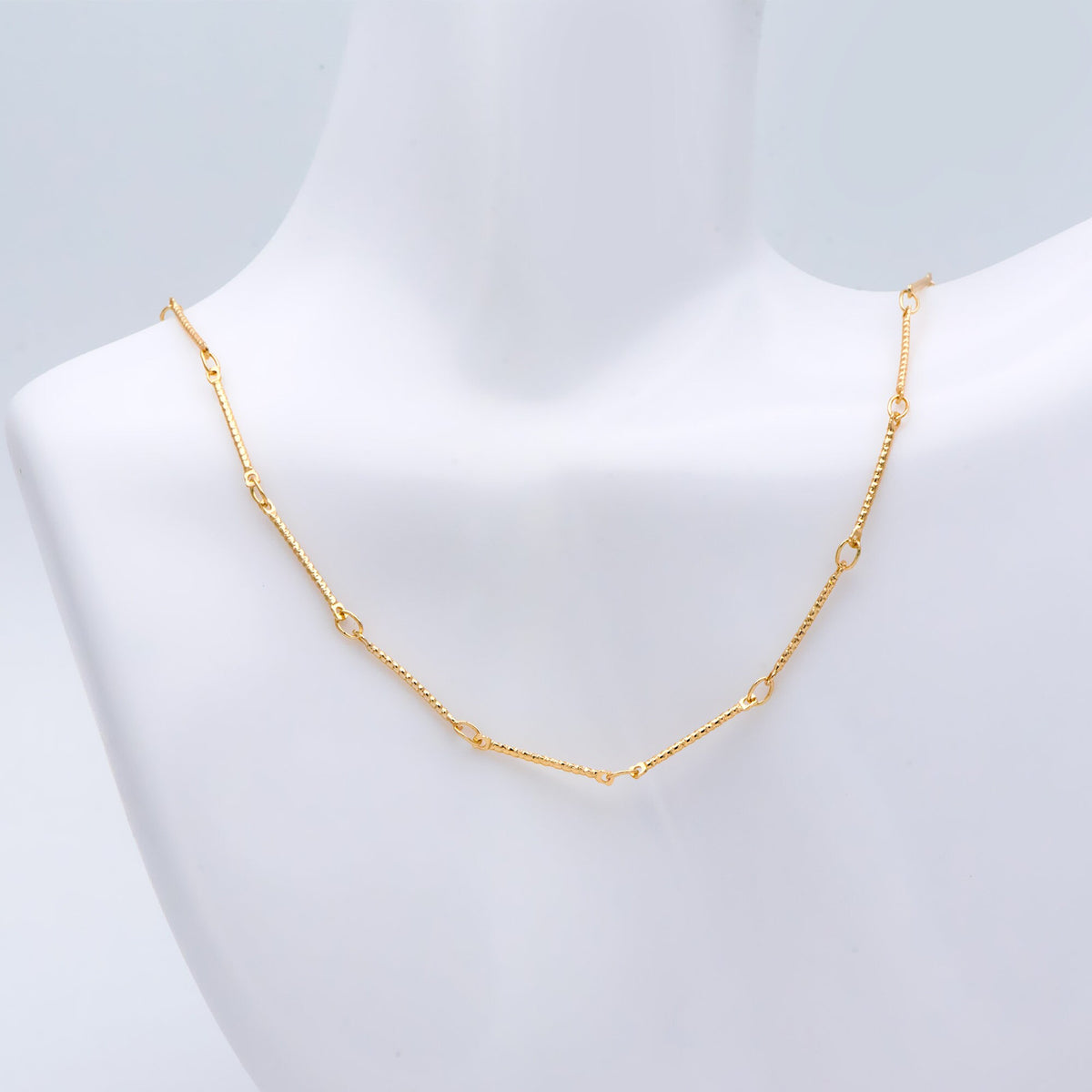 Gold/ Rhodium plated Brass Bar Chains, 15.5mm Stick Bar connector, Jewelry Craft Chain Wholesale (#LK-425)/ 1 Meter=3.3 ft