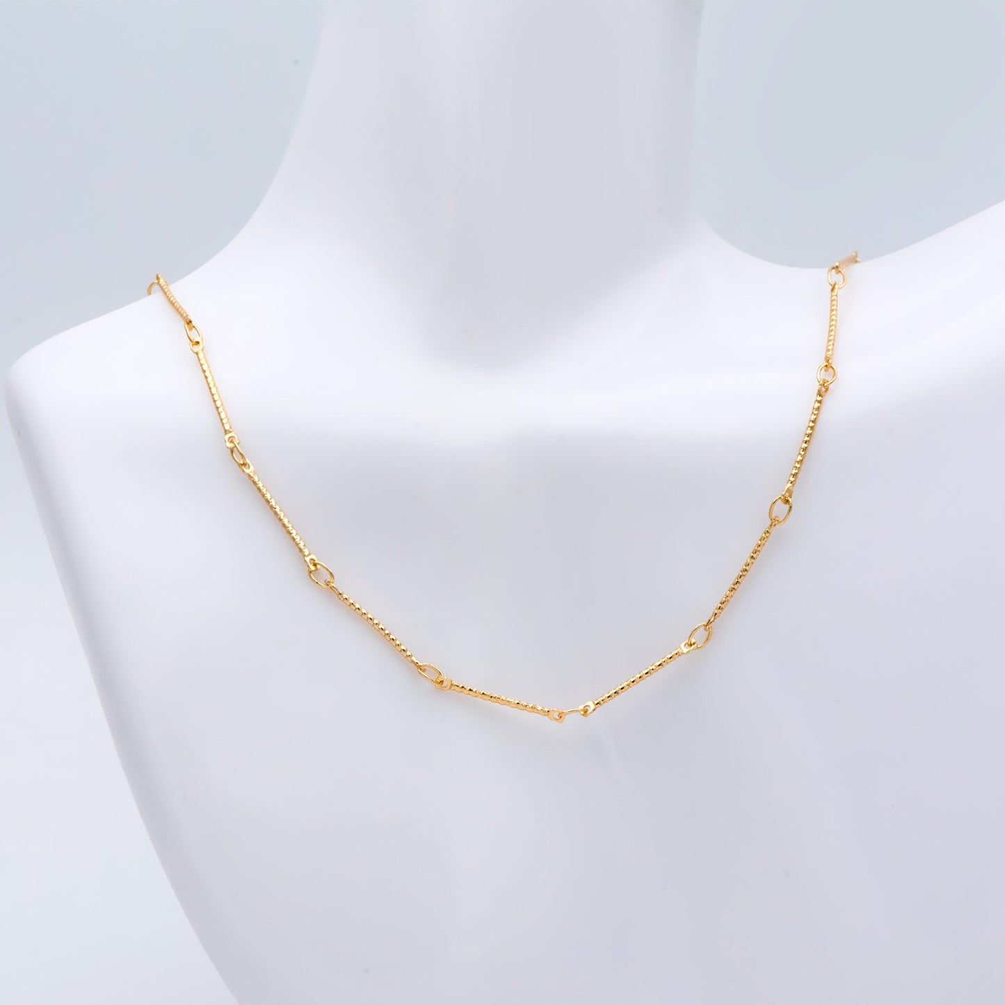 Gold/ Rhodium plated Brass Bar Chains, 15.5mm Stick Bar connector, Jewelry Craft Chain Wholesale (#LK-425)/ 1 Meter=3.3 ft