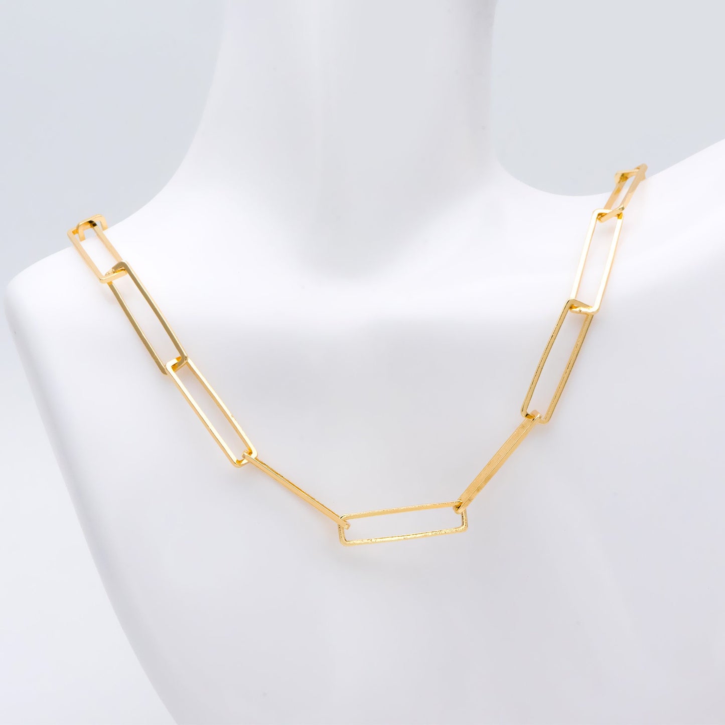 Gold plated Brass Chain, Rectangle Link Chain for Necklace, Jewelry Making Supply 6x22mm (#LK-405)/ 1 Meter=3.3 ft